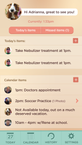 Daily view from the app