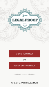 Legal Proof Home Screen
